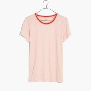 Madewell Cotton Ringer Tee in Lucid Pink